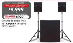 City Club Kegner sistema de audio lineal 18" jps268bt oferta