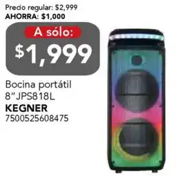 City Club Kegner bocina portátil 8"jps818l oferta