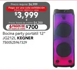 City Club Kegner bocina party portátil 12" jg212l oferta