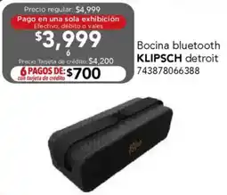 City Club Klipsch bocina bluetooth detroit oferta