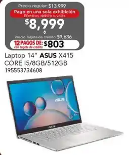 City Club Asus laptop 14" x415 core oferta