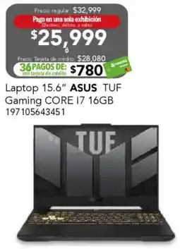 City Club Asus laptop 15.6" tuf gaming core 17 oferta