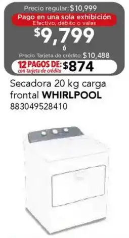 City Club Whirlpool secadora carga frontal oferta