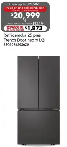 City Club Lg refrigerador 25 pies french door negro oferta
