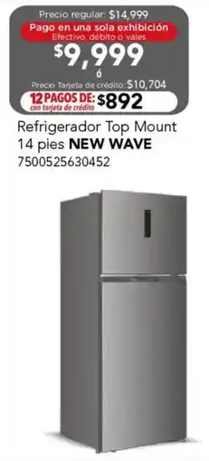 City Club New wave refrigerador top mount 14 pies oferta