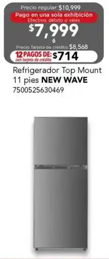City Club New wave refrigerador top mount 11 pies oferta
