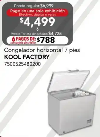 Kool factory congelador horizontal 7 pies