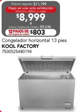 City Club Kool factory congelador horizontal 13 pies oferta