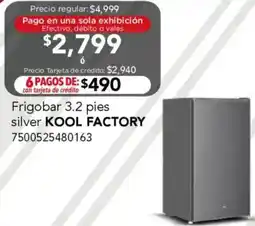 City Club Kool factory frigobar 3.2 pies silver oferta