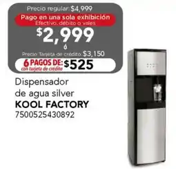 City Club Kool factory dispensador de agua silver oferta