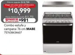 City Club Mabe estufa y campana oferta