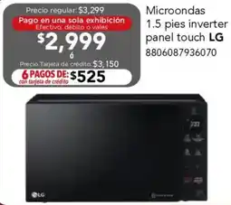 City Club Lg microondas 1.5 pies inverter panel touch oferta