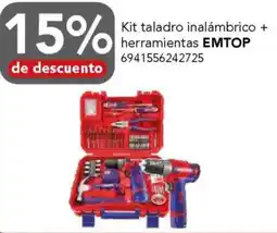 City Club Emtop kit taladro inalámbrico + herramientas oferta