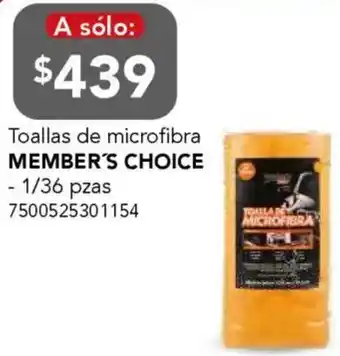 City Club Member's choice toallas de microfibra oferta
