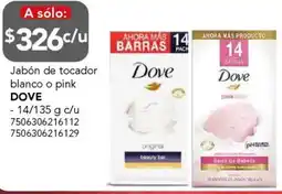 City Club Dove jabón de tocador blanco o pink oferta