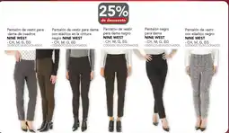 City Club Nine west pantalón de vestir para dama de cuadros oferta