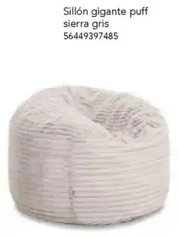 City Club Sillón gigante puff sierra gris oferta