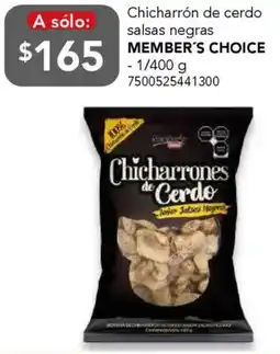 City Club Member's choice chicharrón de cerdo salsas negras oferta