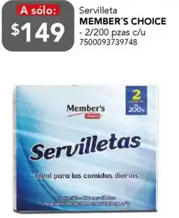 City Club Member's choice servilleta oferta