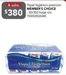 City Club Member's choice papel higiénico premium oferta