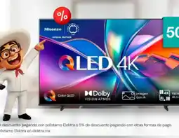 Elektra Hisense pantalla 50" qled 4k smart oferta