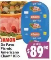 Casa Ley Cham jamon de pavo pic-nic americano oferta