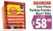 Casa Ley Burr Turkey Franks salsicha de pavo oferta