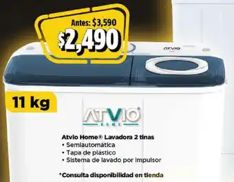Atvio Home Lavadora 2 tinas 11 kg
