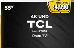 Bodega Aurrerá TCL 4K UHD Roku TV 55" oferta