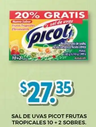 Sal de Uvas Picot Frutas Tropicales 10+2 Sobres