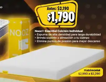 Bodega Aurrerá Nooz essential colchón oferta