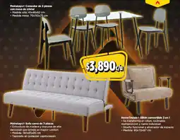 Bodega Aurrerá Mainstays comedor de 5 piezas con mesa de cristal oferta