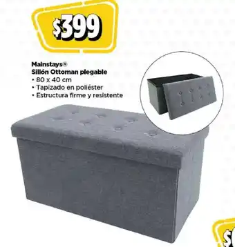 Bodega Aurrerá Mainstays sillón ottoman plegable oferta