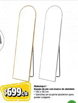 Bodega Aurrerá Mainstays espejo de pie con marco de aluminio oferta
