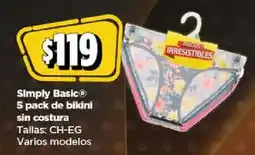 Bodega Aurrerá Simply basic 5 pack de bikini sin costura oferta