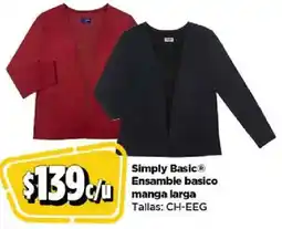 Bodega Aurrerá Simply basic ensamble basico manga larga oferta