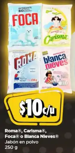 Bodega Aurrerá Roma, carlsma, foca o blanca nieves jabón en polvo oferta