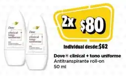 Bodega Aurrerá Dove clinical + tono uniforme oferta