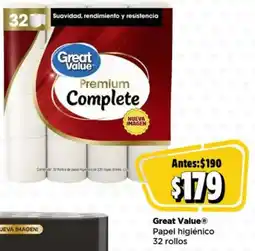 Bodega Aurrerá Great Value Papel higiénico oferta