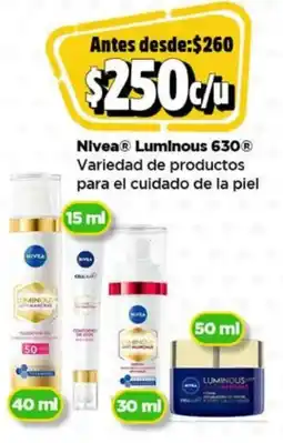Bodega Aurrerá Nivea Luminous 630 Variedad de productos para el cuidado de la piel oferta