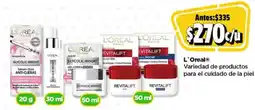 Bodega Aurrerá L'oreal variedad de productos para el cuidado de la piel oferta