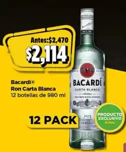 Bodega Aurrerá Bacardi ron carta blanca oferta