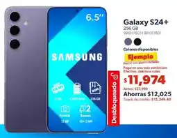 Sam's Club Samsung galaxy S24+ 6.5" oferta