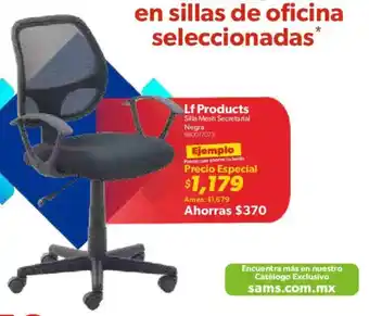 Sam's Club Silla mesh secretarial negra oferta