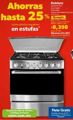 Sam's Club Koblenz estufa de piso oferta
