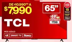 Soriana Híper TCL Smart TV 65" oferta
