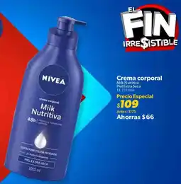 Sam's Club Nivea crema corporal milk nutritiva piel extra seca oferta