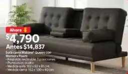 Walmart Sofá cama makora queen con memory foam oferta