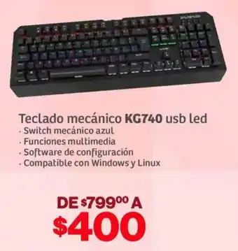 Teclado mecánico KG740 usb led