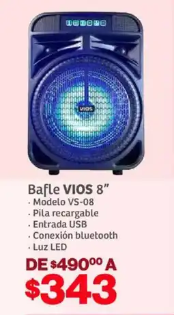 Soriana Híper VIOS bafle 8" oferta